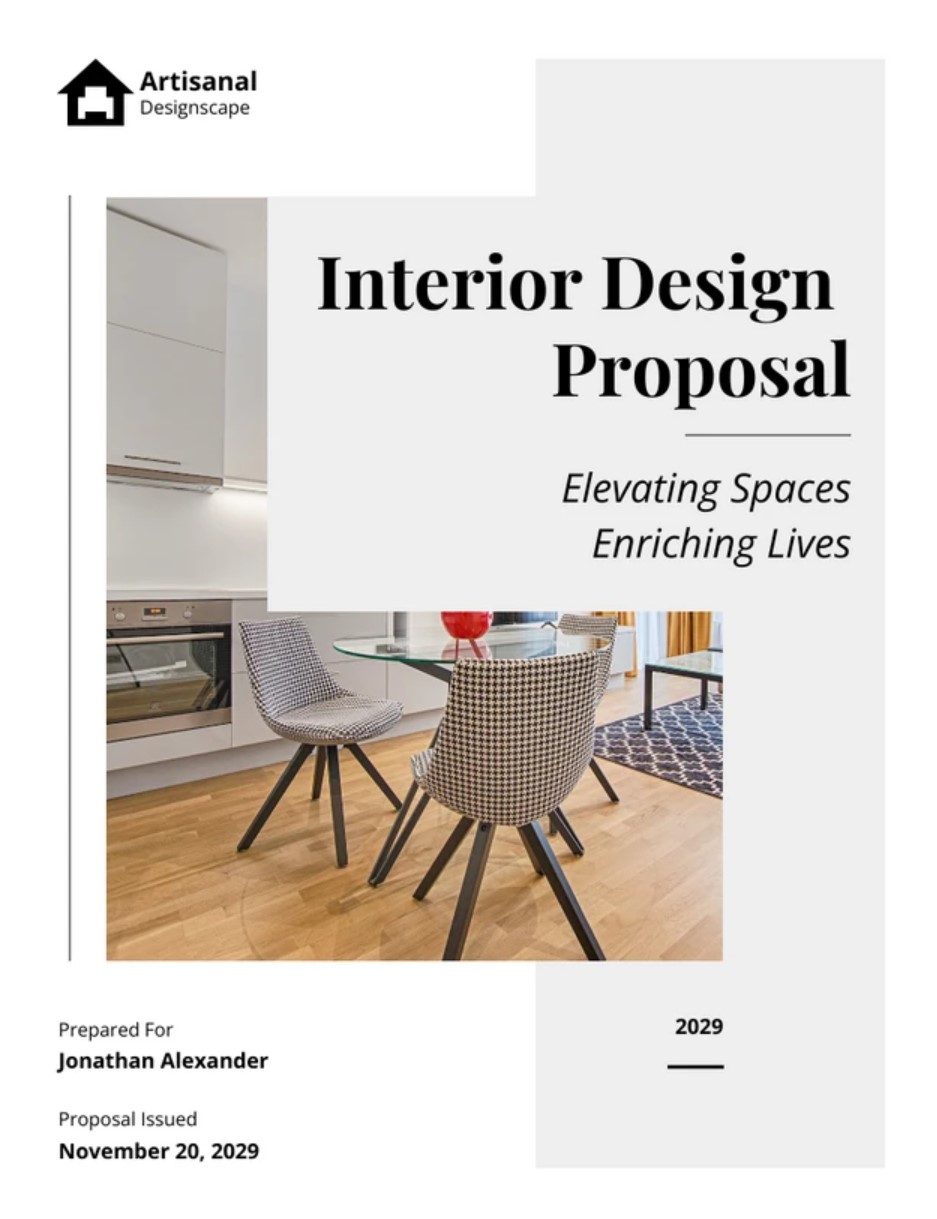 Clean Layout Interior Design Proposal Template