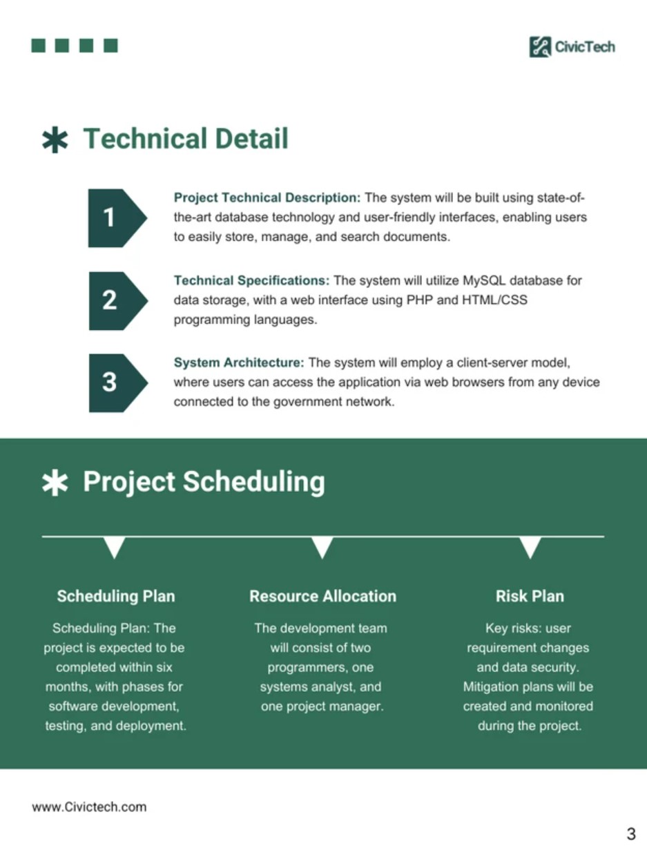 green and white business proposal template