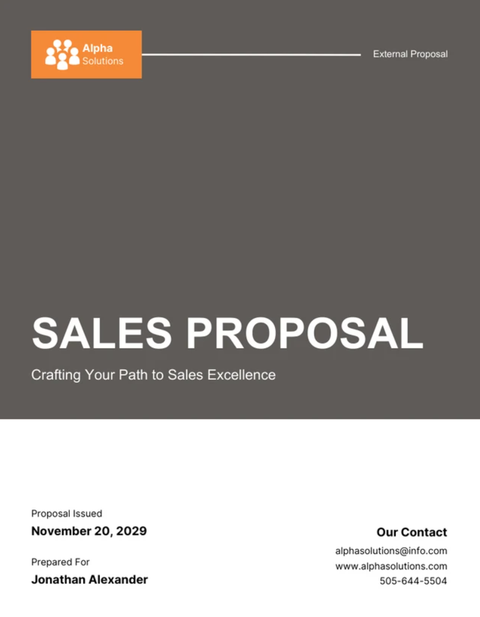 orange and white business proposal template