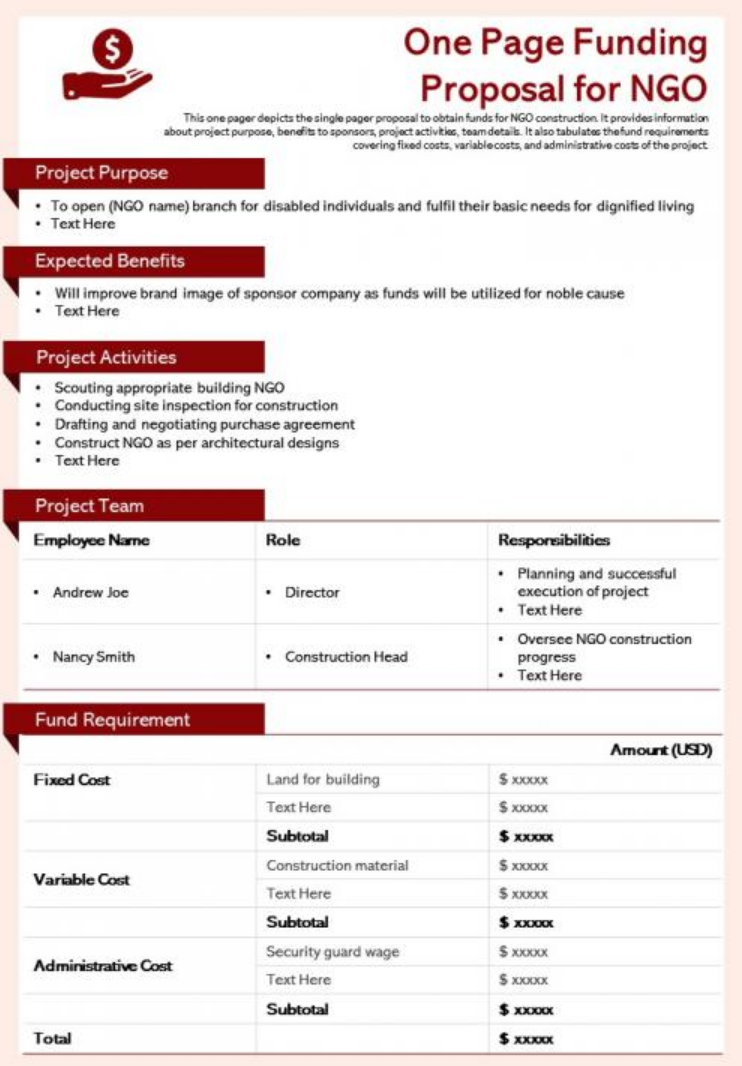 1 Page Proposal Template One Pager Proposal For Corporate Consulting 1 Page Proposal Template One Pager Proposal For Corporate Consulting